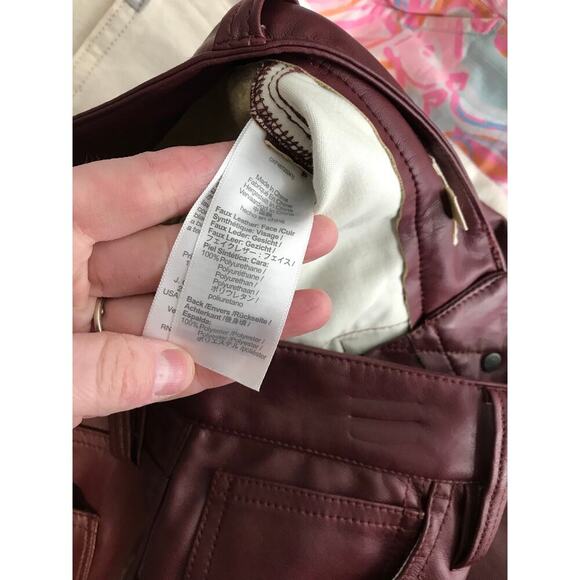 Madewell the perfect vintage straight jean women’s size 27 red vegan leather￼ - Picture 9 of 10